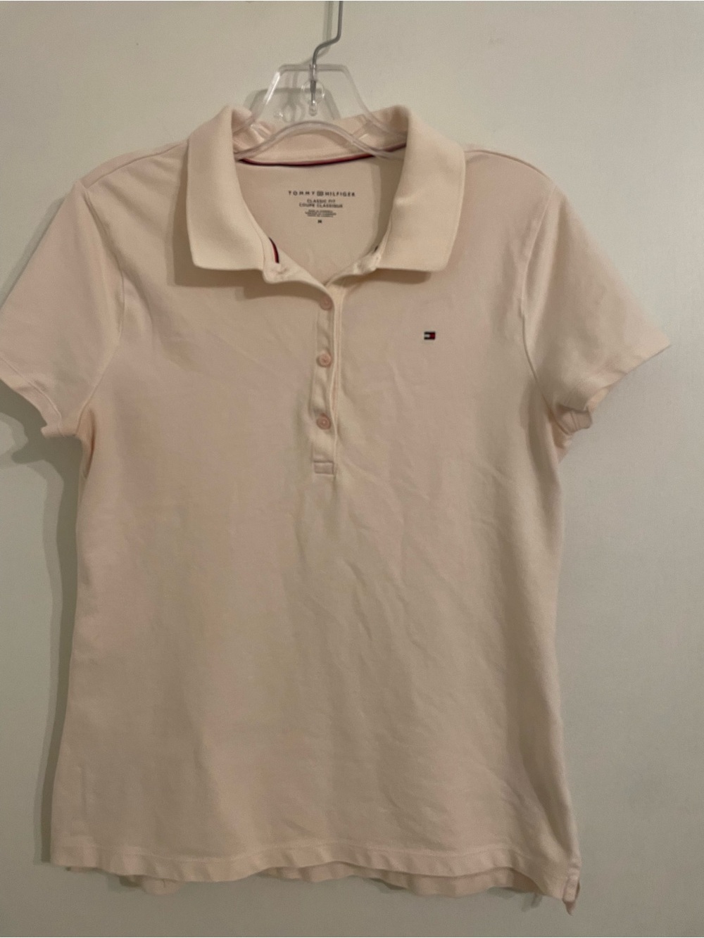 Tommy Hilfiger Pale Pink Short-Sleeve Polo Crop Top